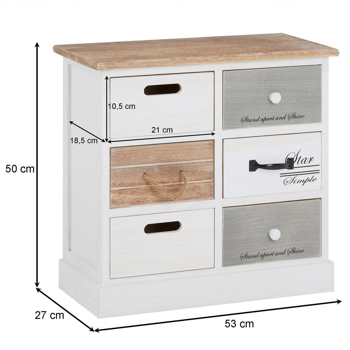 KOMMODE SALVA weiß - Weiß, Holz (54/51/27cm) - CARO-Möbel