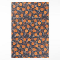 TEPPICH 60x90 cm Orangen und Blätter Illustration - Koralle, Kunststoff (60/90cm) - Wallfluent