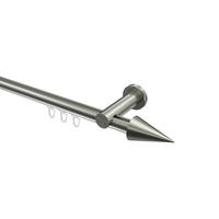 INNENLAUF-GARDINENSTANGEN-SET Platon Savio 120 cm, 1-läufig, 20 mm Ø Edelstahl-Optik - Edelstahlfarben, Metall (120cm) - INTERDECO