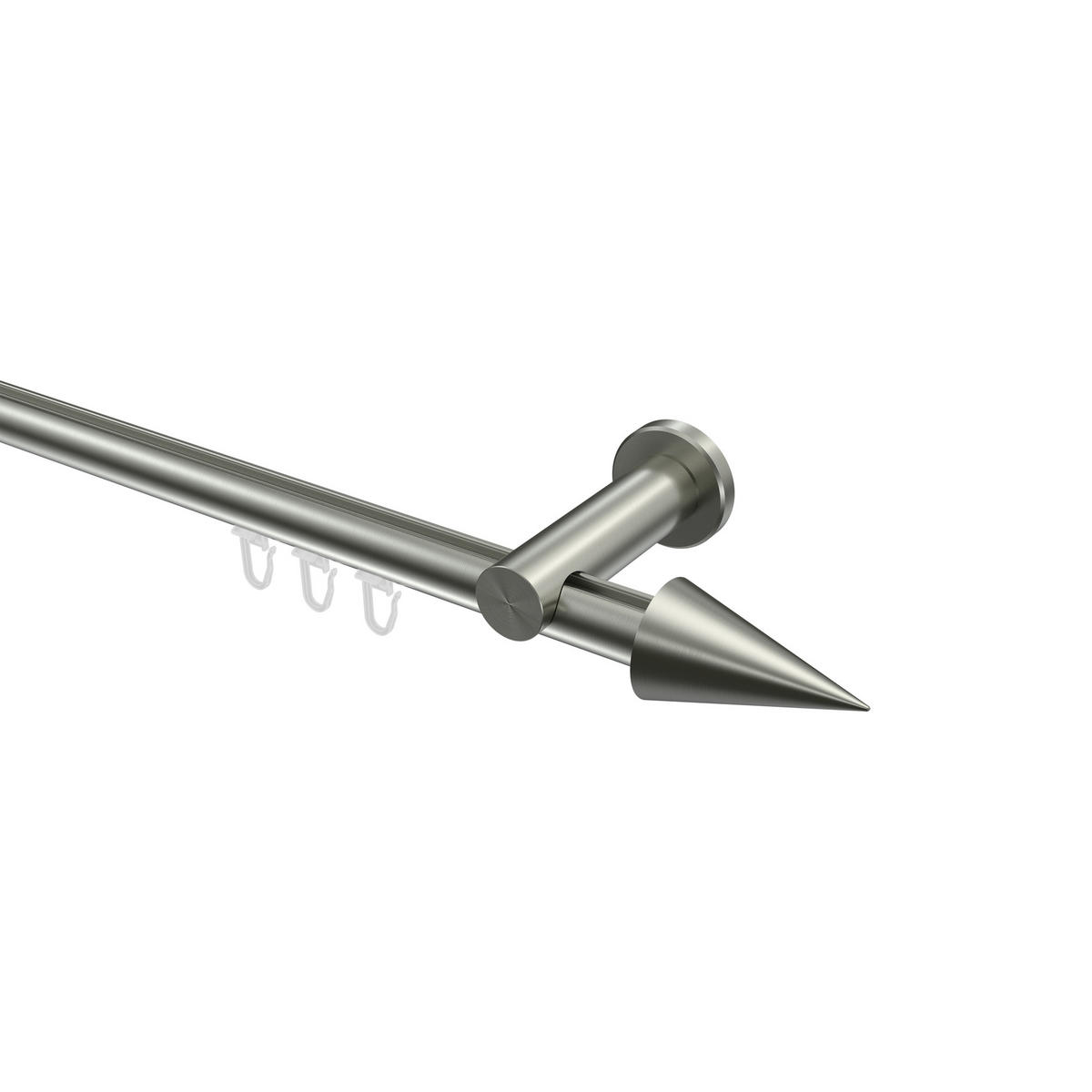 INNENLAUF-GARDINENSTANGEN-SET Platon Savio 120 cm, 1-läufig, 20 mm Ø Edelstahl-Optik - Edelstahlfarben, Metall (120cm) - INTERDECO