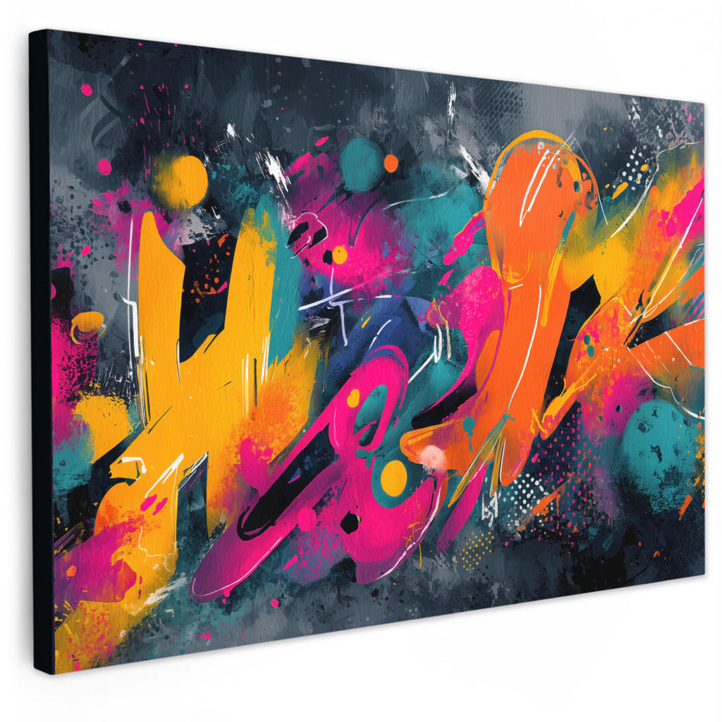 MuchoWow OBRAZ NA PLÁTNĚ Abstraktní - Graffiti - Barevné - Stříkající barva 120x80 cm