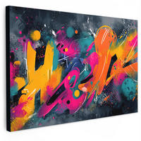 SLIKA NA PLATNU Grafiti 60x40 cm - večbarvno, tekstil (60/40cm) - MuchoWow