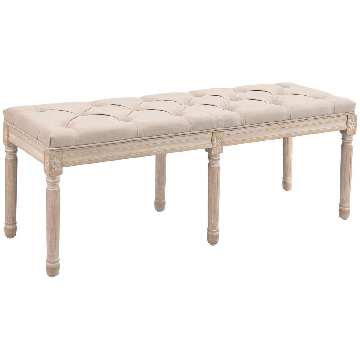 VINTAGE Bettbank, bis 120 kg Belastbar, Beige - Beige, Kunststoff (40/48/117cm) - HOMCOM