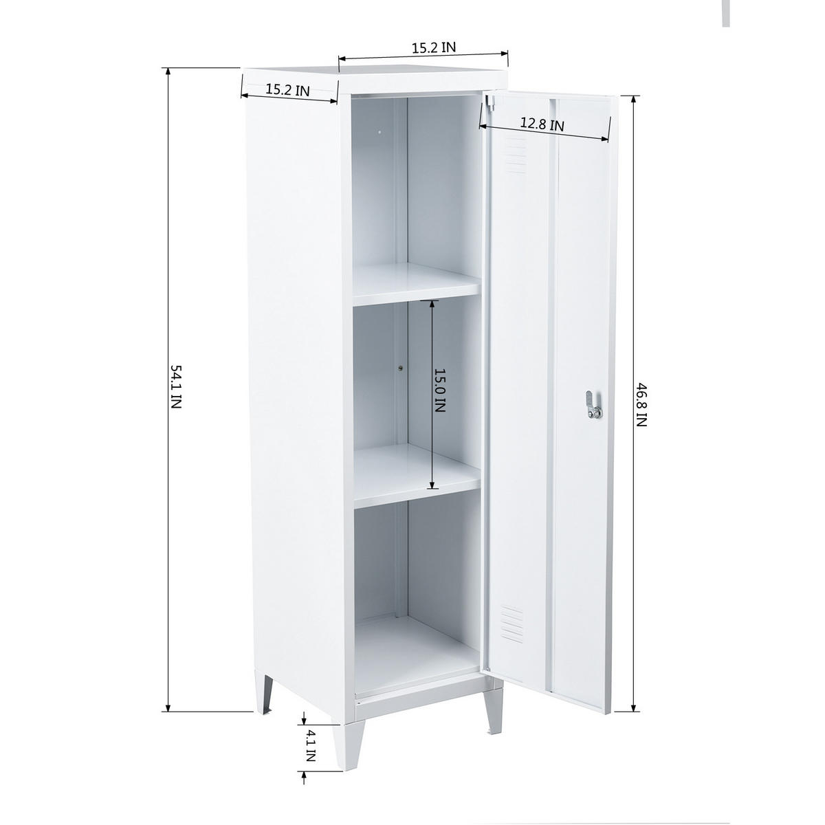 MEHRZWECKSCHRANK Metall weiß - Weiß, Metall (38/138/39cm) - Urban Meuble