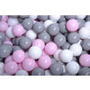 BÄLLE für Bällebad, Spielbälle, Plastikbälle für Kinder Set 50 pcs.: Grau/Pastellrosa/Weiß - Hellrosa, Textil (7/7/7cm) - MeowBaby