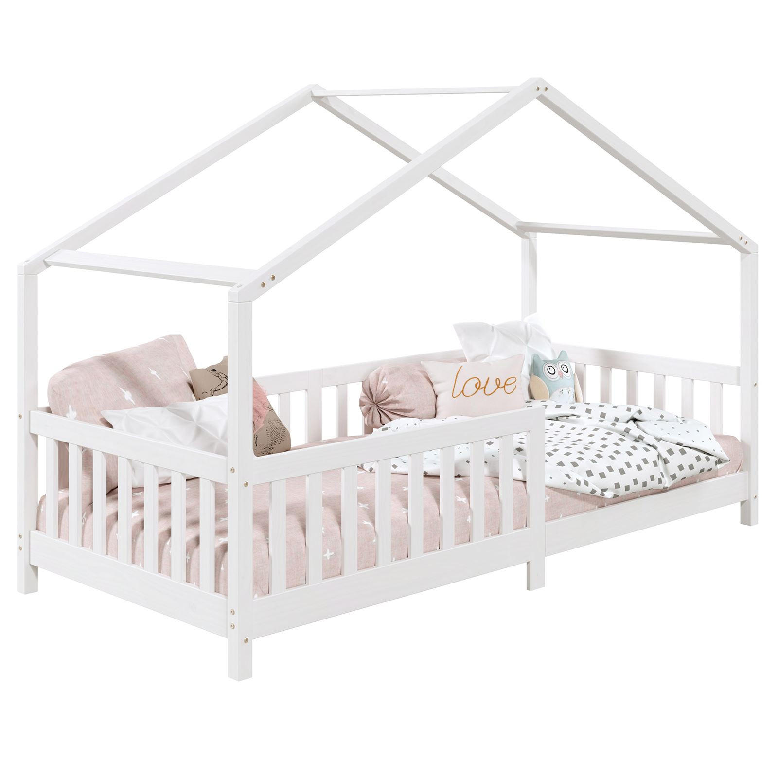 HAUSBETT LISAN 90x200 cm - Weiß, Holz (96/138/206cm) - IDIMEX