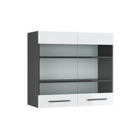 KÜCHENGLASSCHRANK Fame-Line Weiß Hochglanz 80 cm - Weiß Hochglanz/Anthrazit, Holzwerkstoff (80/72/34.1cm) - Vicco