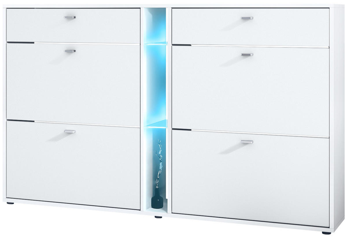 SCHUHSCHRANK Today Fronten in Weiß matt - Weiß, Holzwerkstoff (155.5/95/28cm) - Vladon