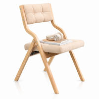 KLAPPSTÜHLE 2er-Set mit gepolstertem Sitz und Rückenlehne - Sandfarben, Holz (48/77/61cm) - MIVRAY