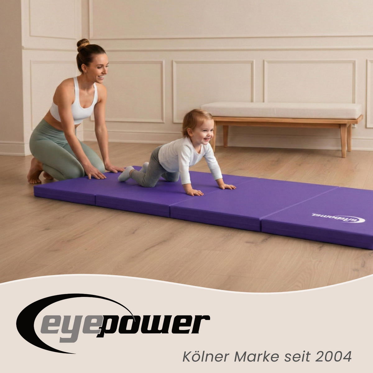 GYMNASTIKMATTE zum Wenden - 180/60/5 cm Faltbare Turnmatte - Lila, Kunststoff (60/180cm) - eyepower