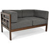 GARTENSOFA Eden Graphit, mit Braun Gestell, Zweisitzer Sofa - Graphitfarben/Braun, Holzwerkstoff (137/72/77cm) - Bettso