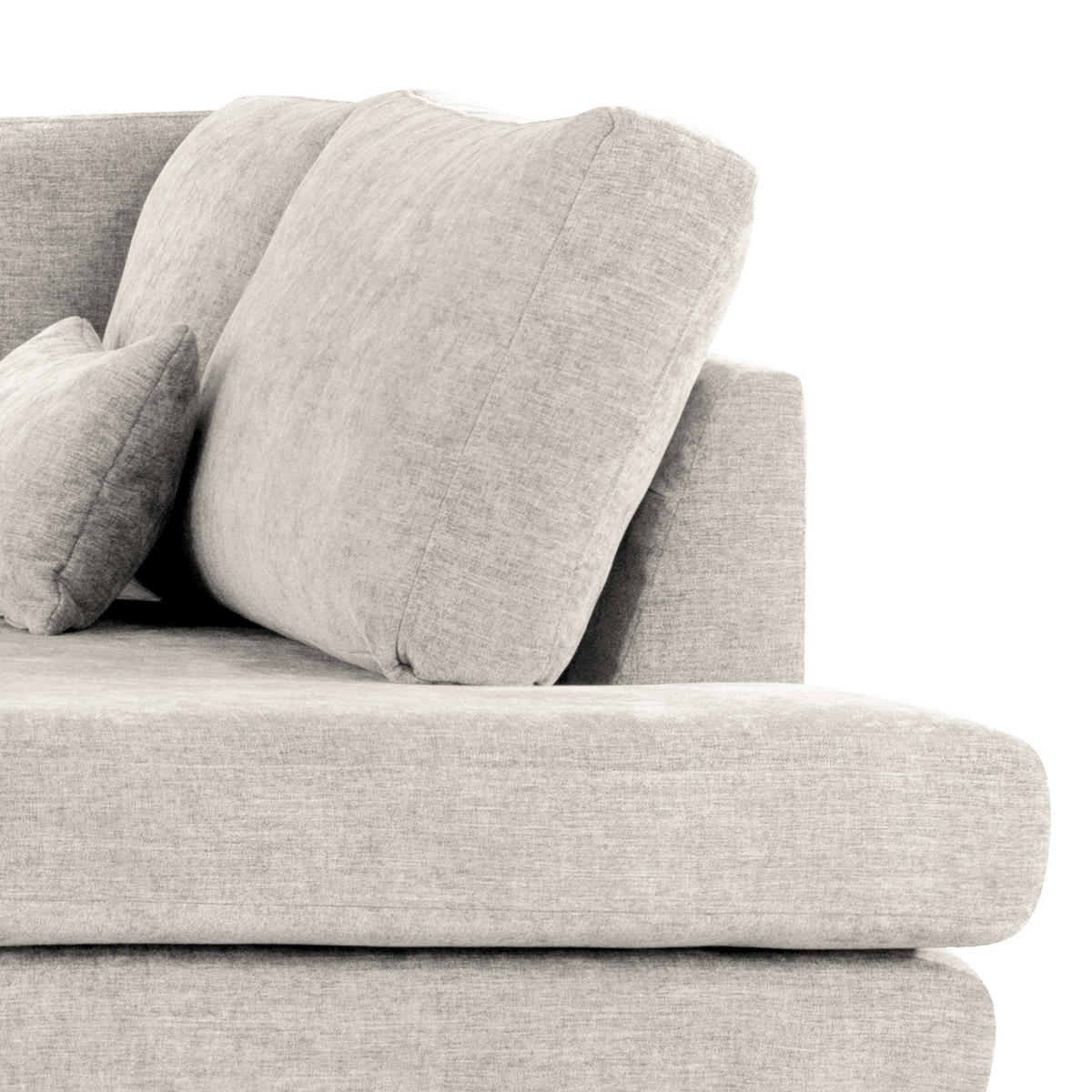 ECKSOFA mit Ottomane - Eichefarben/Grau, Eichenholz/Textil (287/219cm) - home24