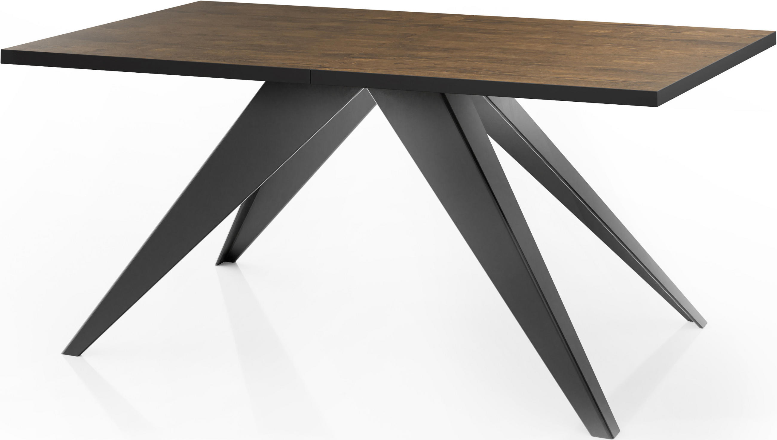 ESSTISCH Vance rechteckig ausziehbar, Lefkas Eiche 140-240/80/76 cm - Alteiche/Schwarz, Holzwerkstoff/Metall (140/80/76cm) - WFL GROUP