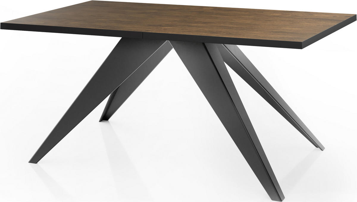 ESSTISCH Vance rechteckig ausziehbar, Lefkas Eiche 140-240/80/76 cm - Alteiche/Schwarz, Holzwerkstoff/Metall (140/80/76cm) - WFL GROUP