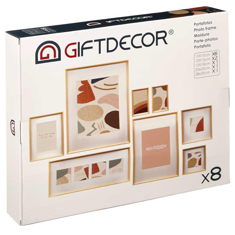 BILDERRAHMEN Mural 8er Set - Beige, Holz (52.5/9.5/42.5cm) - Giftdecor