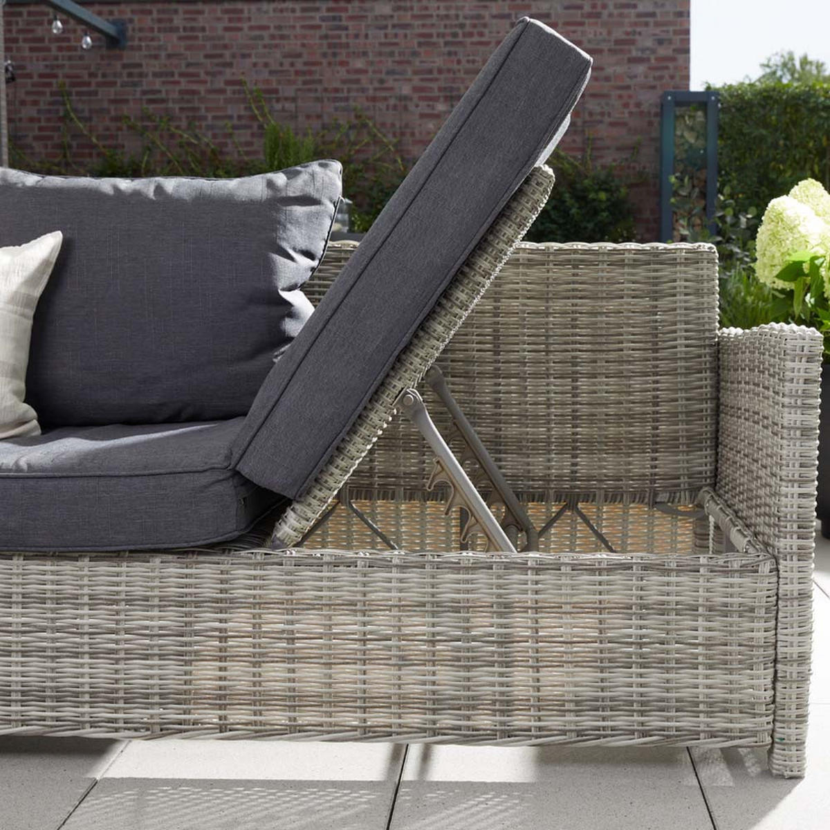 SITZGRUPPE BAHIA - Ausstattung: Ohne Regenabdeckung - Grau, Kunststoff/Textil - Home Deluxe