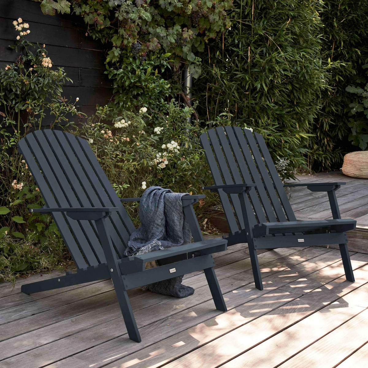 KLAPPSESSEL 2-tlg., Grau - Grau, Holz (84/95/59cm) - Oviala