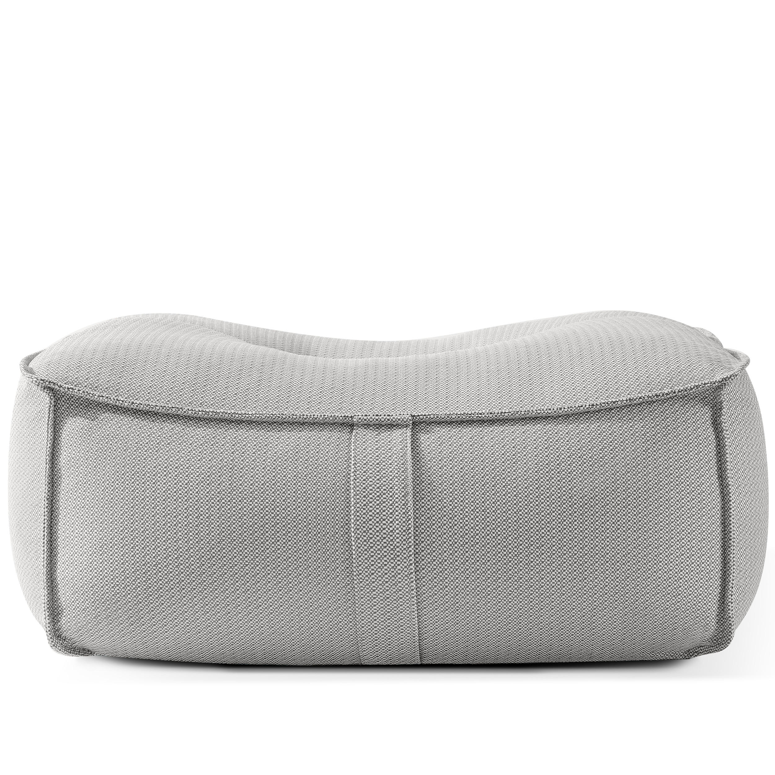 GARTENLOUNGE-HOCKER LOVIA Outdoof Pouf, Dunkelgrau/Weiß - Dunkelgrau, Textil (90/41/75cm) - KONSIMO®
