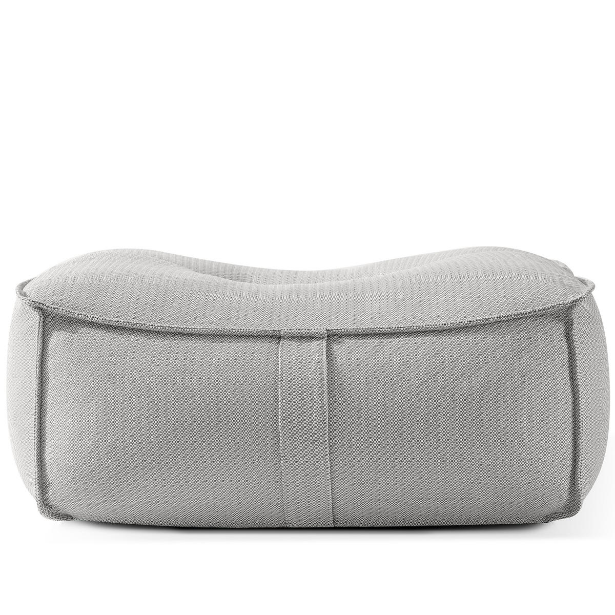 GARTENLOUNGE-HOCKER LOVIA Outdoof Pouf, Dunkelgrau/Weiß - Dunkelgrau, Textil (90/41/75cm) - KONSIMO®