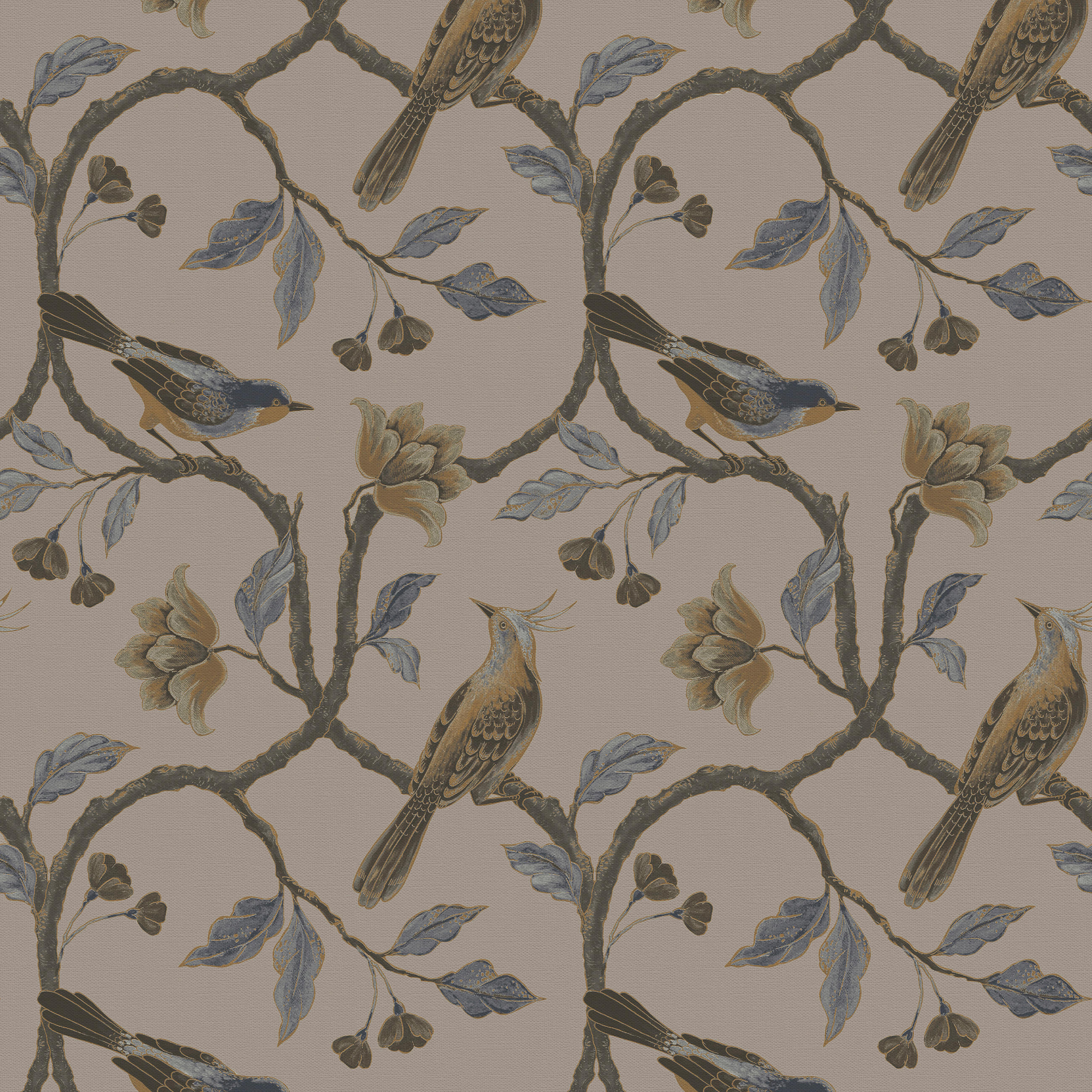VLIESTAPETE Lilla Birdies - Beige, Papier/Kunststoff (53/1000cm) - Superfresco Easy