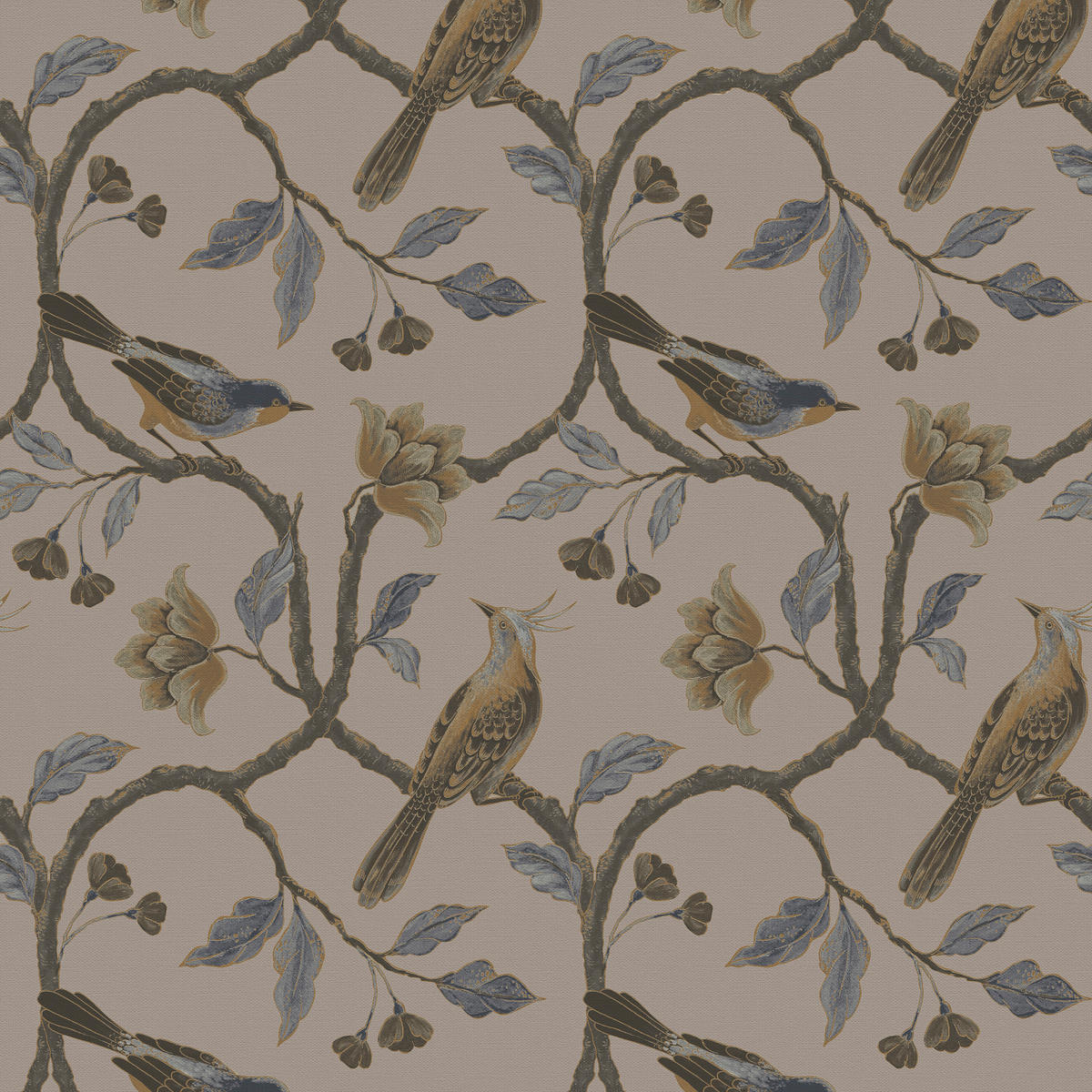 VLIESTAPETE Lilla Birdies - Beige, Papier/Kunststoff (53/1000cm) - Superfresco Easy