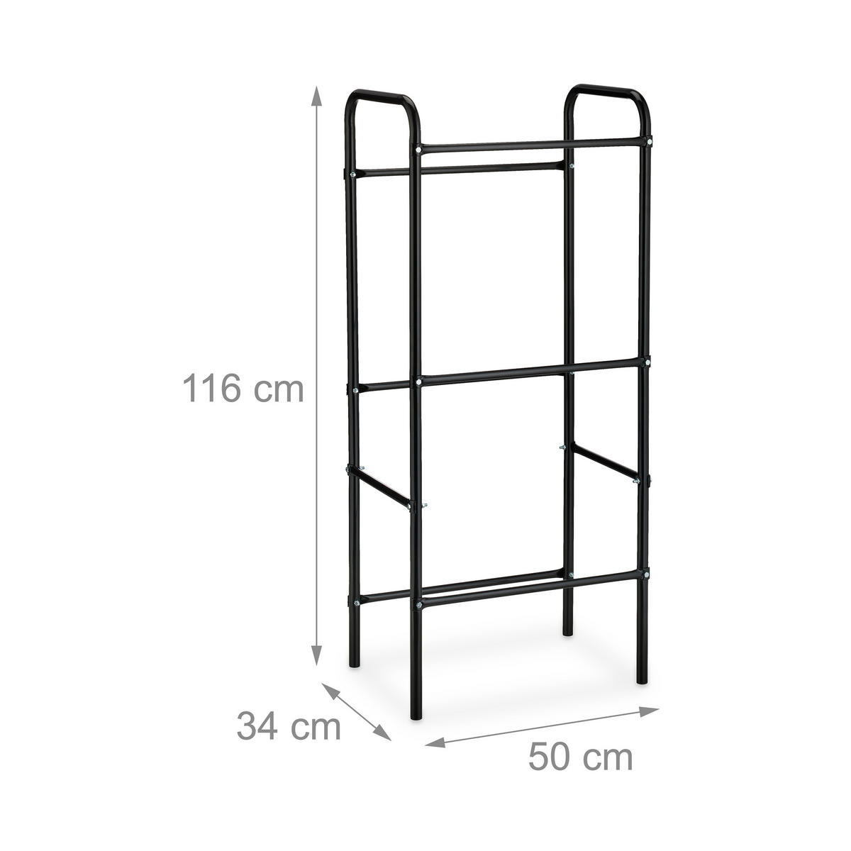 GETRÄNKEKISTENREGAL - Schwarz, Metall (50/116/34cm) - Relaxdays