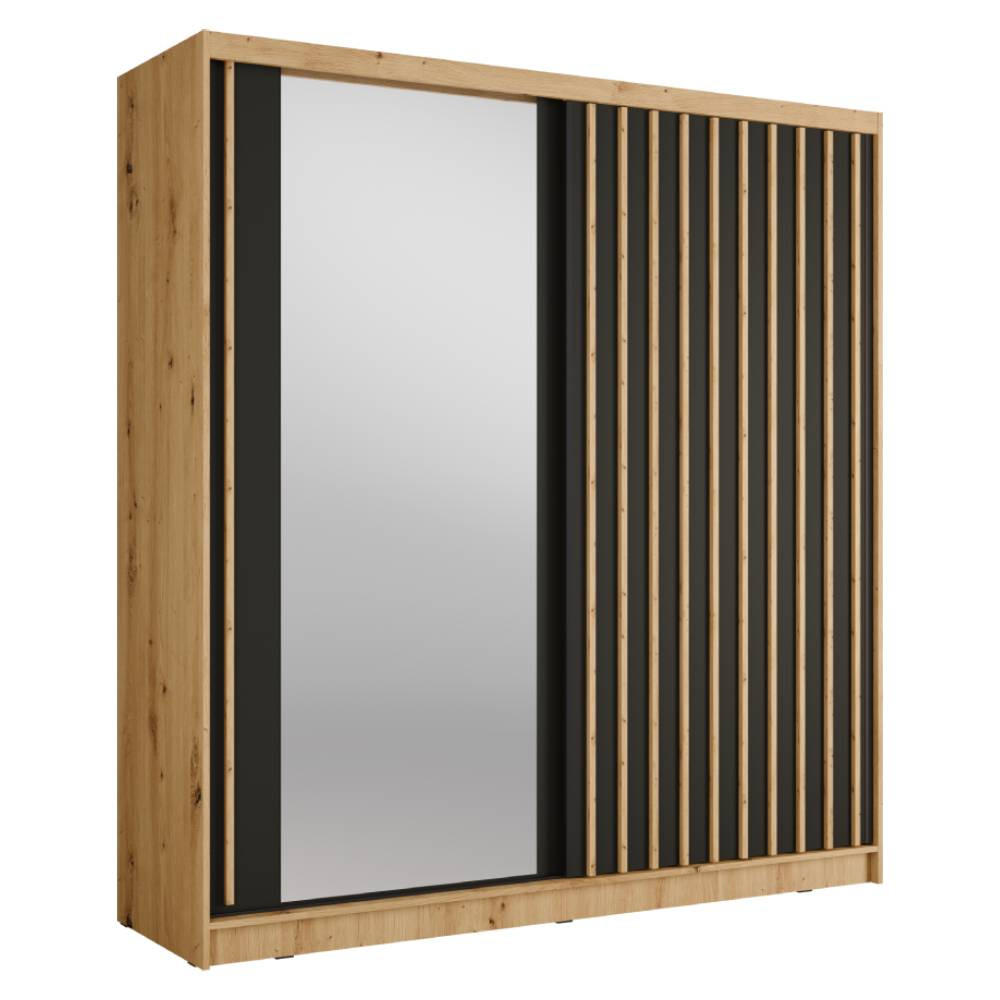 SCHIEBETÜRENSCHRANK ALUNA 11 - 205/215/62 cm 2-Türig Artsian Oak/Grau Graphite - Eiche Artisan/Grau, Holz/Holzwerkstoff (205/215/62cm)