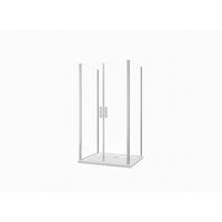 DUSCHKABINE Nora 80x80x80 cm H:195 cm U-Form Tasse+Siphon - Silberfarben, Glas (80/80/195cm) -  Glaswerk Westfalen