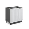 SPÜLENUNTERSCHRANK Fame-Line Weiß Landhaus 80 cm mit Regal, ohne AP - Anthrazit/Weiß, Holzwerkstoff (80/82/51.6cm) - Vicco