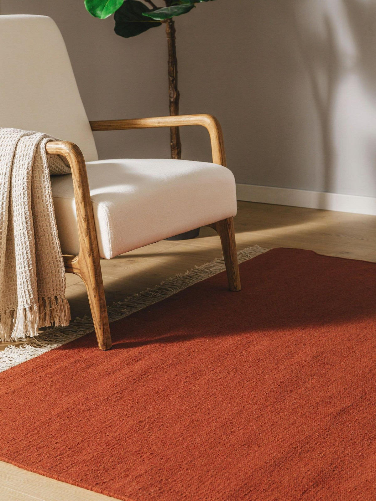 TEPPICH Wollteppich Liv Orange - Orange, Textil (170/1cm) - KUNSTLOFT
