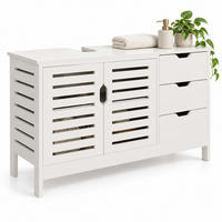 WASCHBECKENUNTERSCHRANK Weiß 3 Schubladen 60x100x35 cm - Weiß, Holzwerkstoff/Textil (100/60/35cm) - Relaxdays