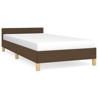 BETTGESTELL Ohne Matratze Dunkelbraun 90/200 Cm Stoff - Braun, Holz (90/200cm) - vidaXL