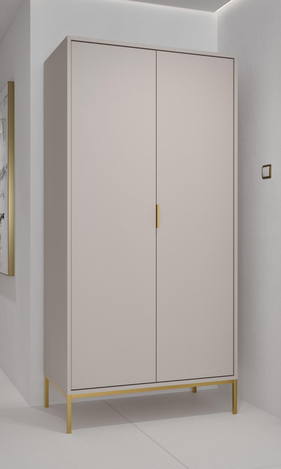 DREHTÜRENSCHRANK Austin - Beige, Holzwerkstoff (55/205/100cm) - RAUMHIRSCH FURNITURE