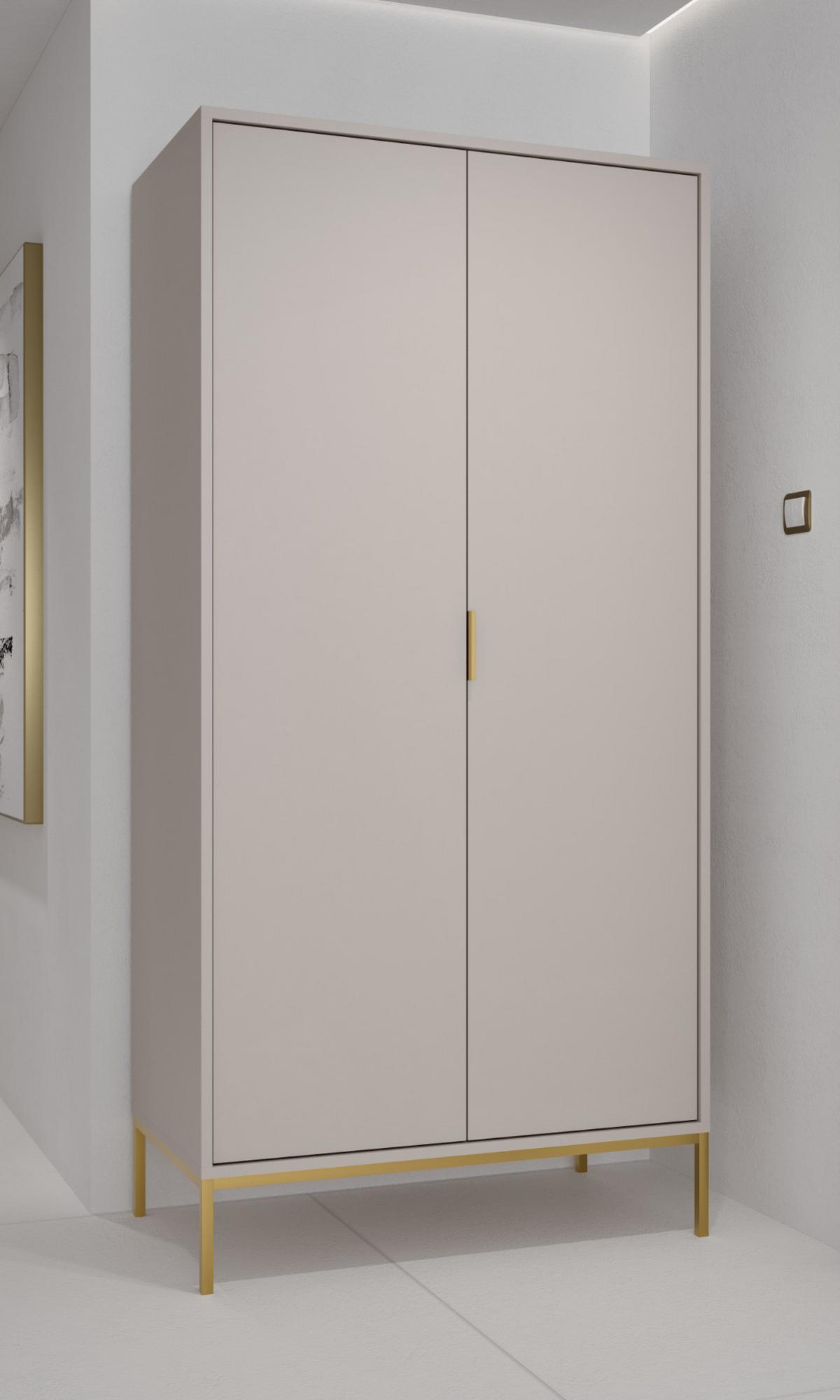 DREHTÜRENSCHRANK Austin - Beige, Holzwerkstoff (55/205/100cm) - RAUMHIRSCH FURNITURE
