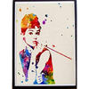 POSTER Audrey Hepburn A4 Schwarzer Rahmen - Schwarz, Papier (29.7/5/21cm) - Nacnic
