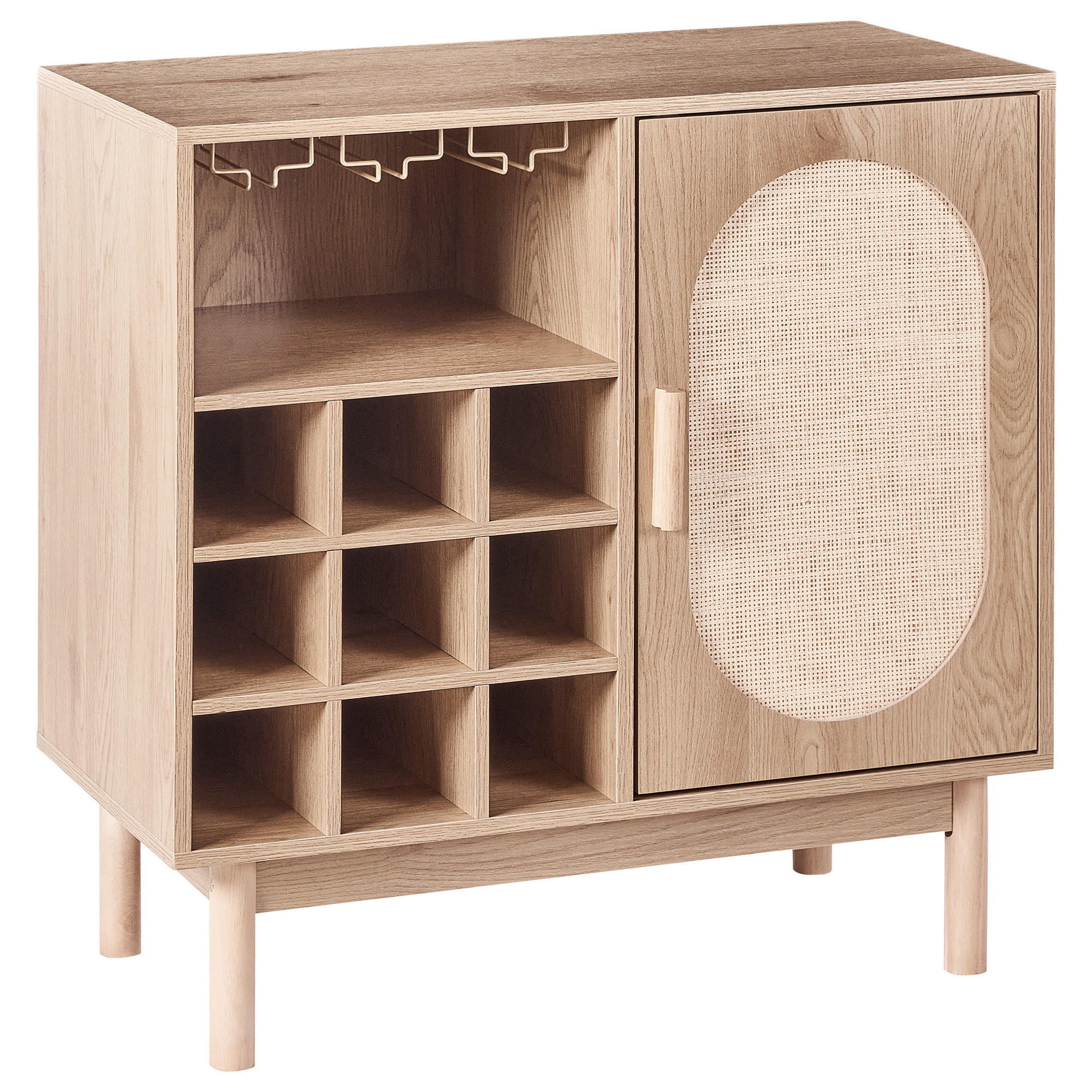 Beliani Weinregal Hellbraun, Braun 80x82x40 cm