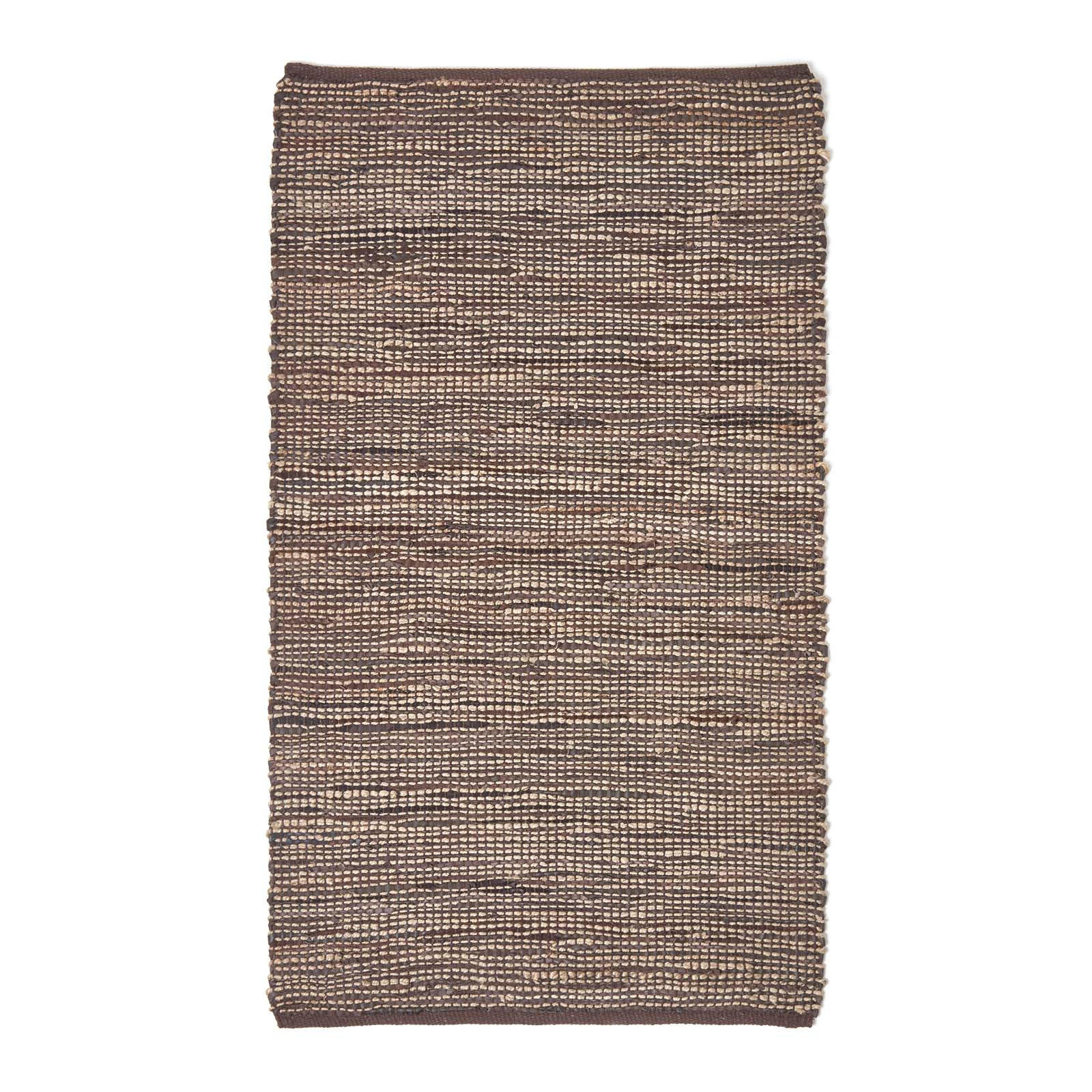 HANDWEBTEPPICH Madras, Leder & Hanf 120/180 cm - Braun, Leder (120/180cm) - Homescapes