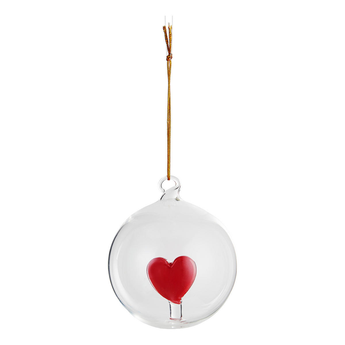CHRISTBAUMKUGEL Hang On Herz - Transparent, Glas (8/8/9cm) - Butlers
