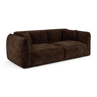 SOFA LUSH Gemusterter Samt Espressobraun 205cm - Dunkelbraun/Braun, Textil (205/72.5/90cm) - Premium Interiors