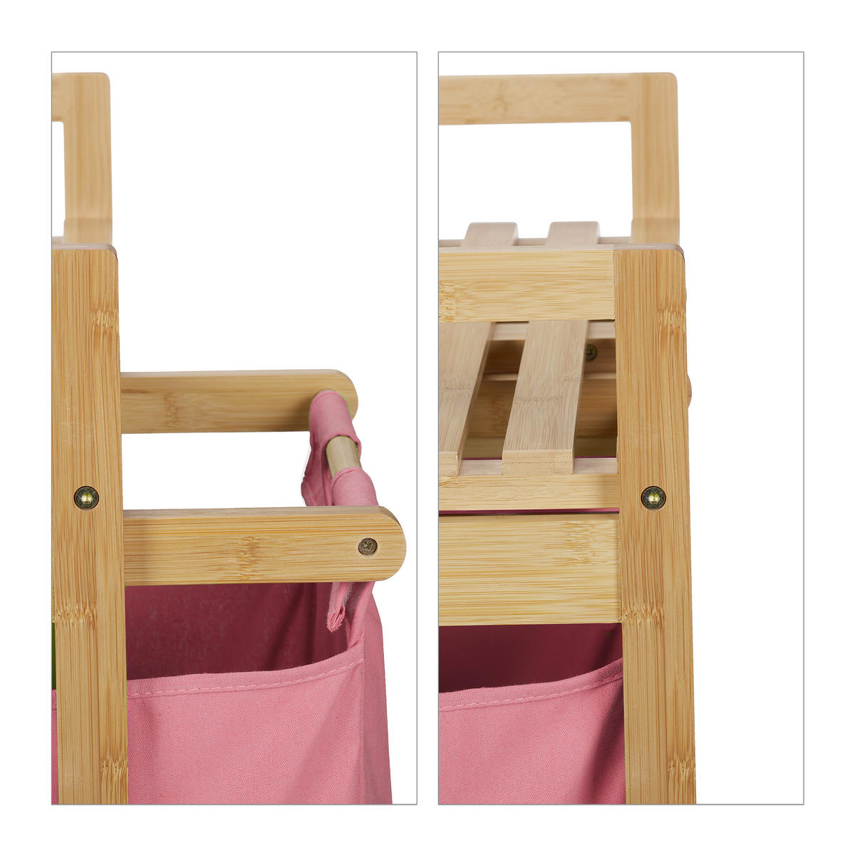 KÔŠ na prádlo - viacfarebná, drevo/textil (64/73/33cm) - Relaxdays