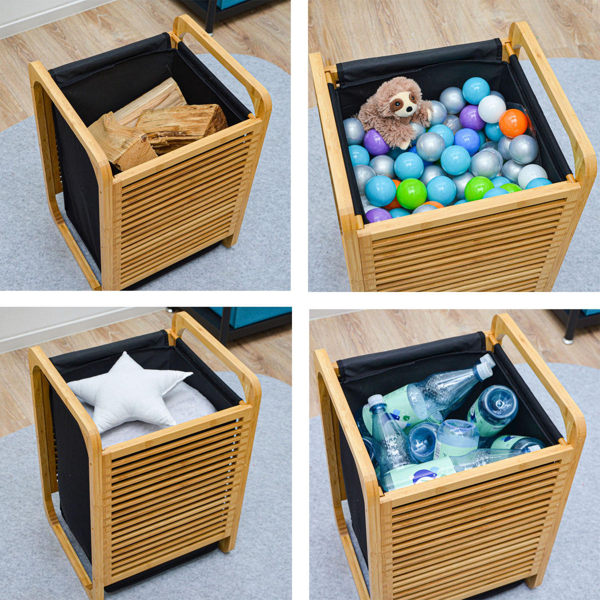 BAMBUS-WÄSCHEKORB 50 Liter 40x36x57 cm - Braun, Holz (36/57/40cm) - Dunedesign