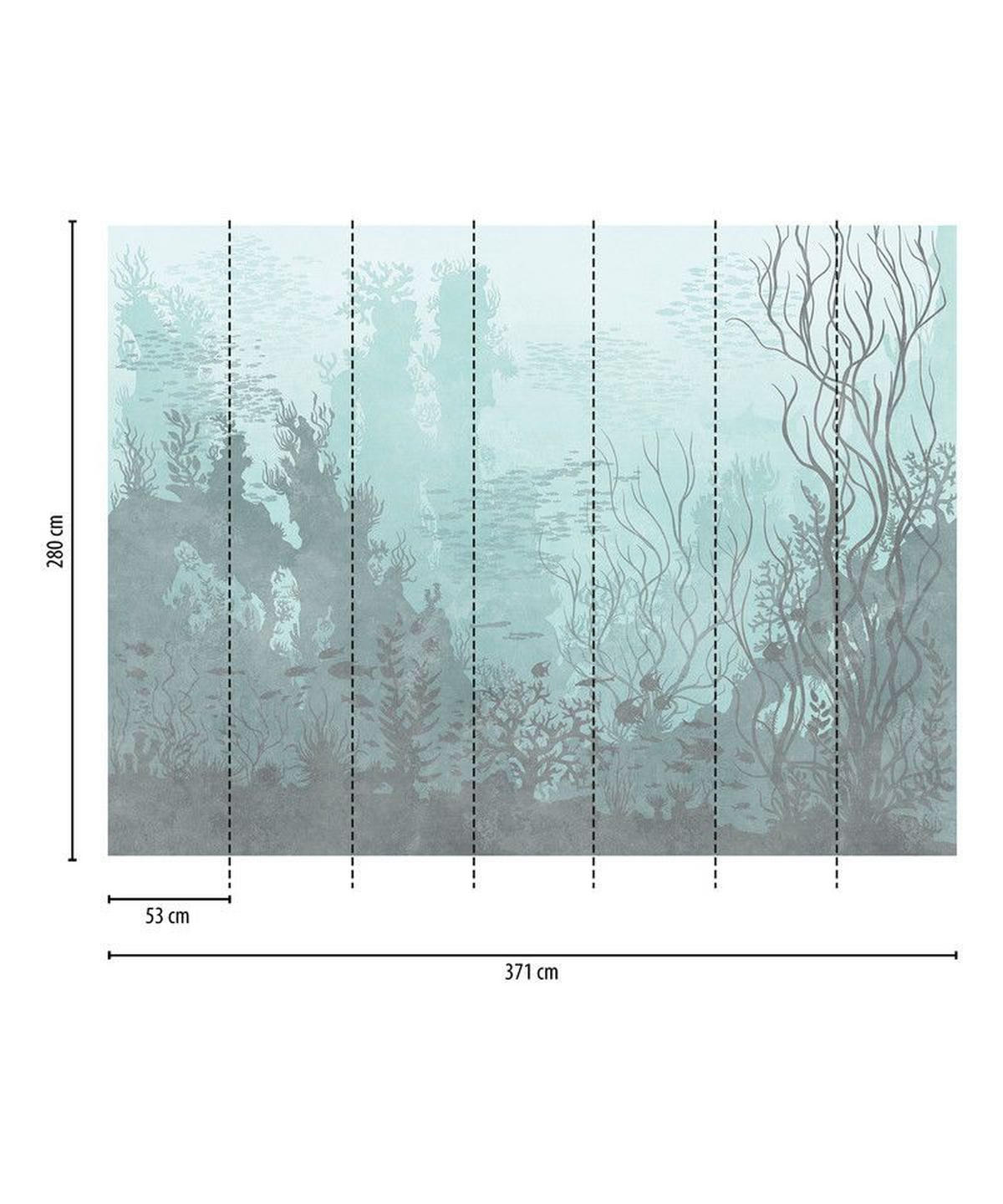VLIESTAPETE Blau 371/280 cm - Blau/Grau, Textil (371/1cm) - KUNSTLOFT