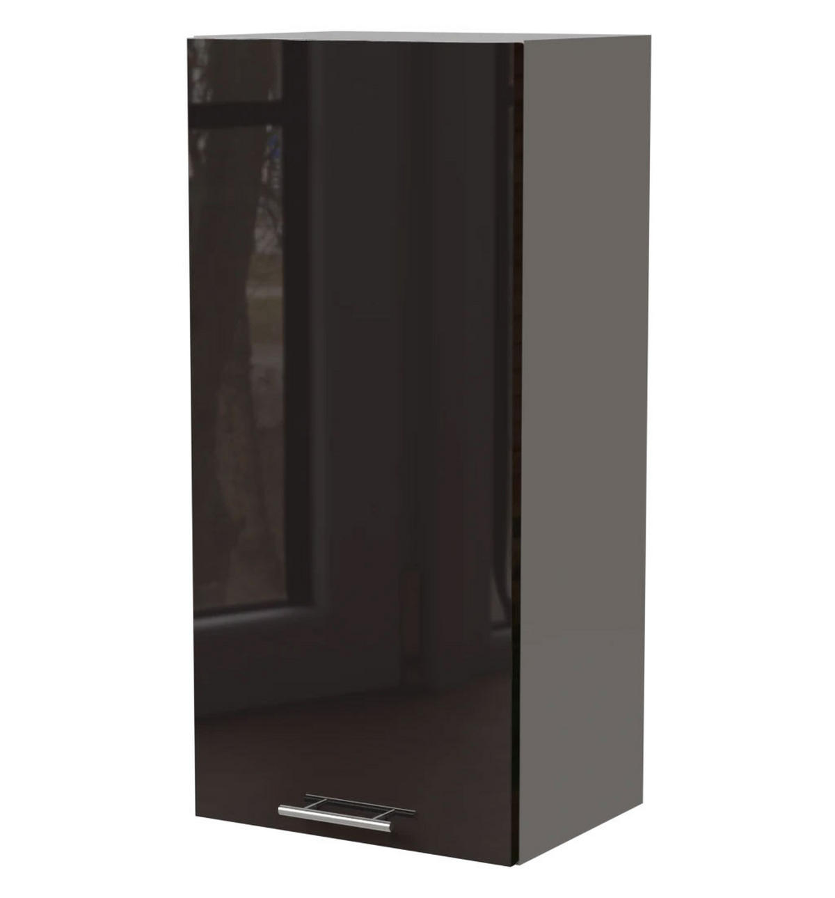 KÜCHENHÄNGESCHRANK Essen W4/45 Schwarz Hochglanz / Grau Matt 45 / 32,5 / 96cm - Schwarz Hochglanz/Schwarz, Holz/Holzwerkstoff (45/96/32.5cm) - Feldmann-Wohnen