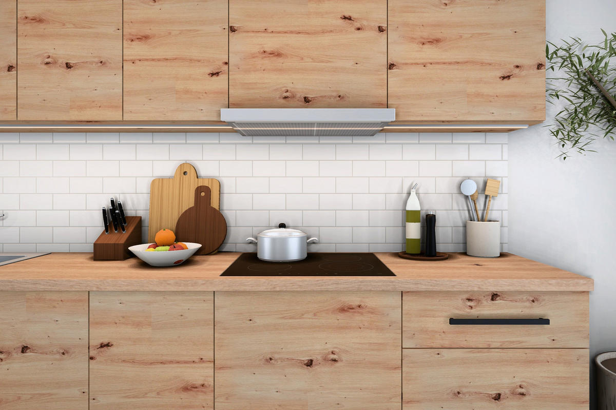 KÜCHENZEILE Nexa Woodline – 260 cm – K19-G260 - Hellbraun/Eiche Artisan, Holzwerkstoff (260/210/47cm) - ROYAL24_MARKT