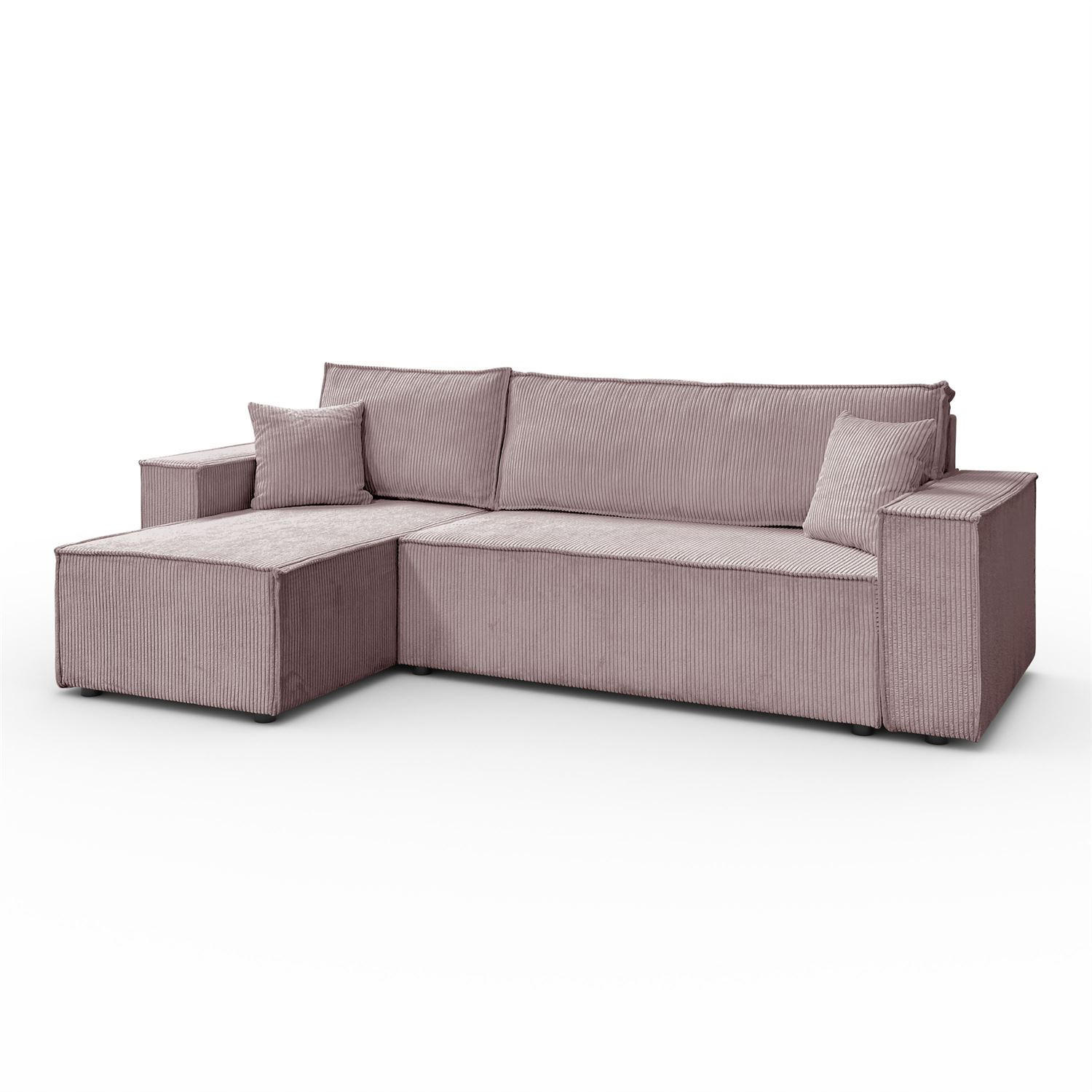 GEPOLSTERTES Ecksofa CARLOS L, Poso 27 - Rosa, Textil (247/143cm) - Lookway