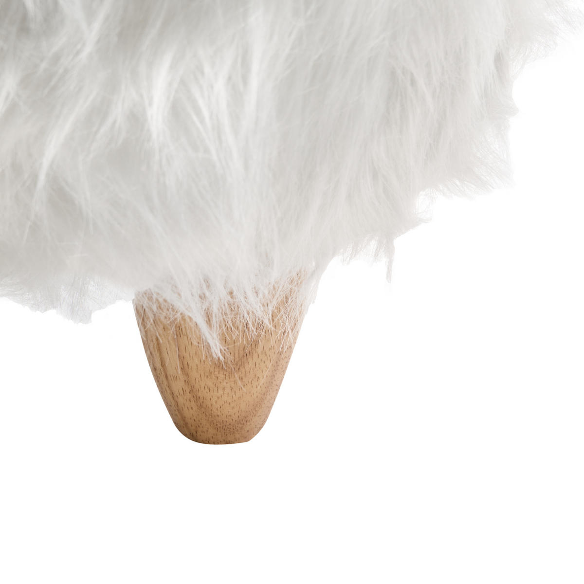 TIERHOCKER Sandbeige Woolly - Weiß/Braun, Kunststoff (66/37/36cm) - Beliani