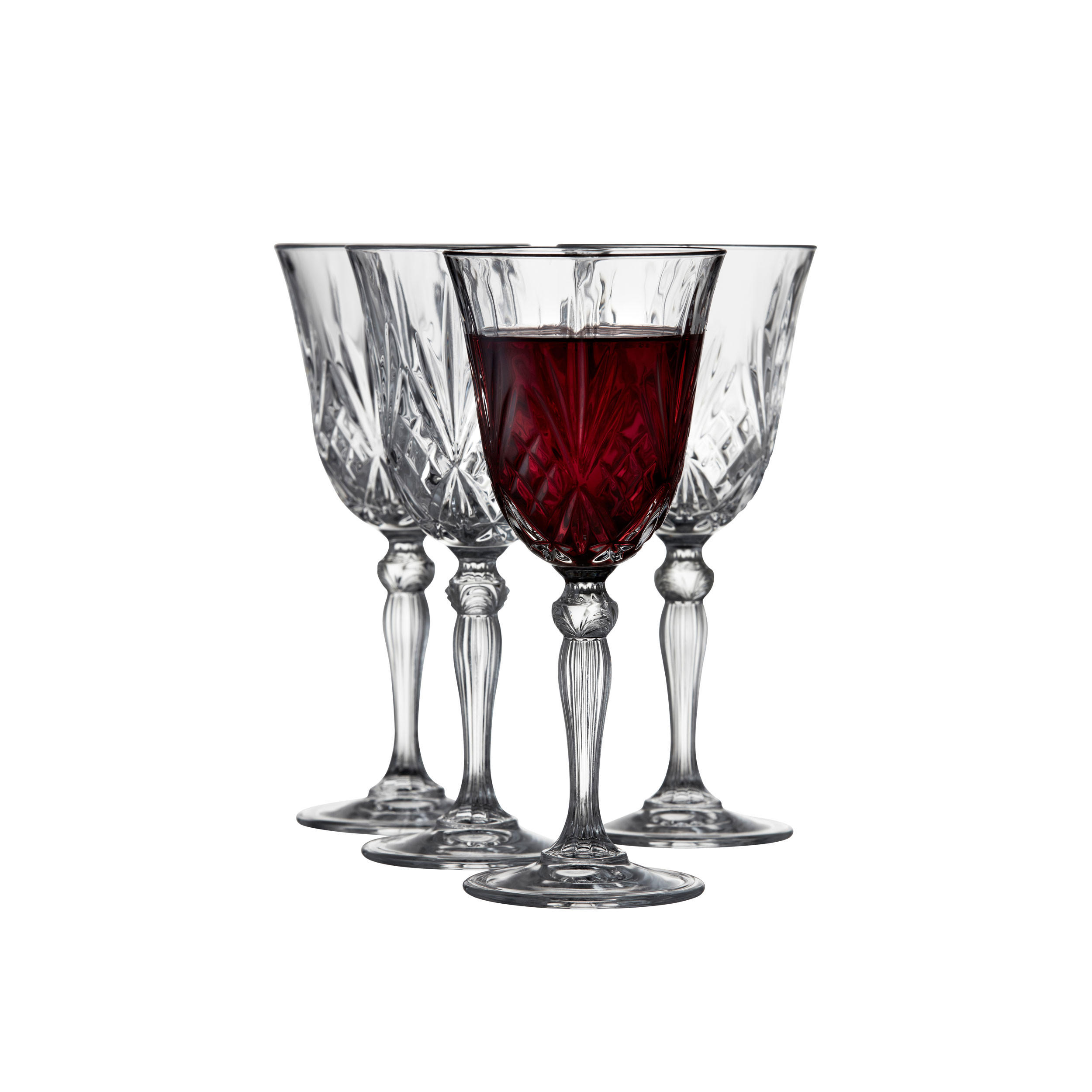 ROTWEINGLAS Melodia 4er Set, Kristallglas, Klar, 270 ml - Transparent, Glas (0.27L) - Lyngby Glas