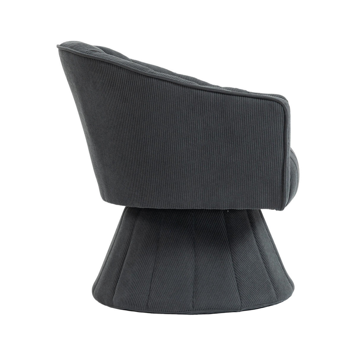 DREHSTUHL Drehsessel Loungesessel mit Polsterung,360°,Cord,Grau - Grau, Textil (70/72/66cm) - LVHOM
