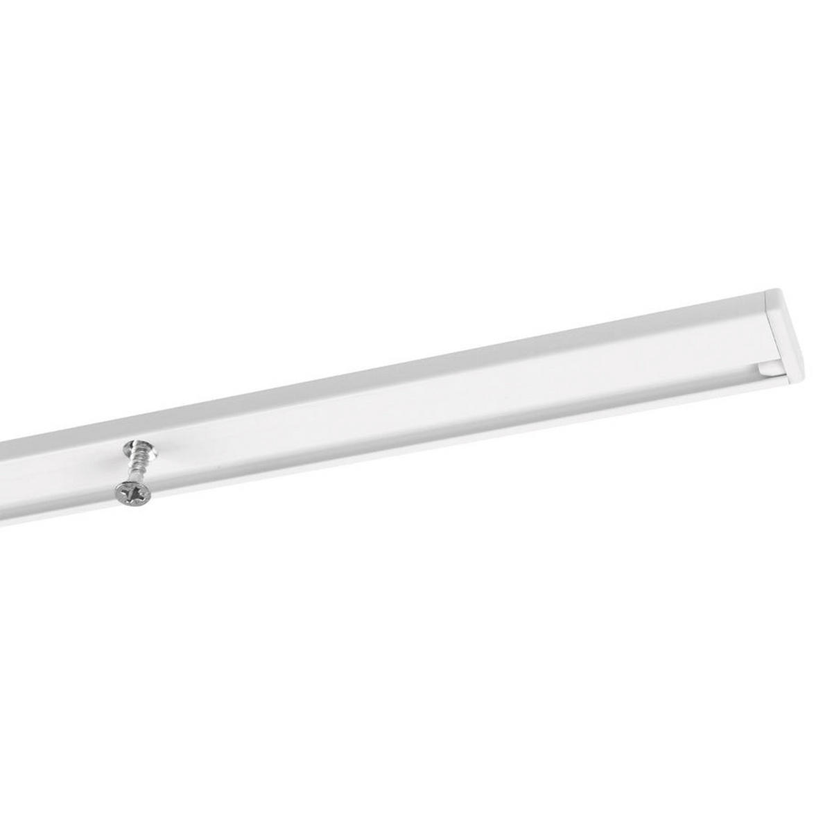 GARDINENSCHIENE auf Maß 1-lauf Deckenmontage Minimal 230cm - Weiß, Metall (230cm) - Deco-Raum