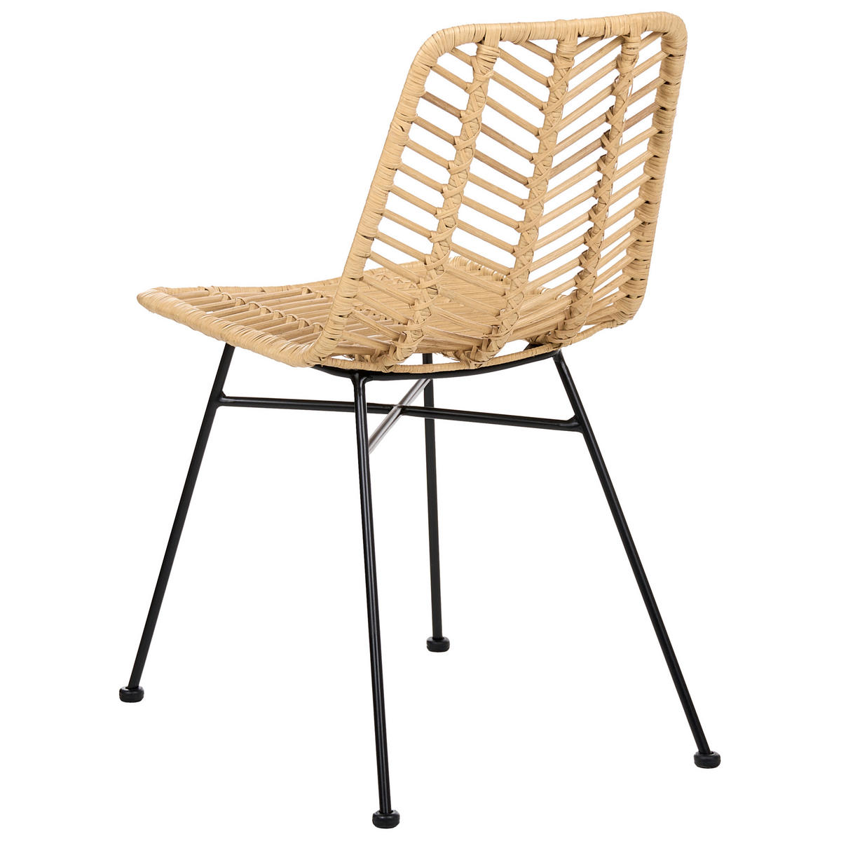 ESSZIMMERSTUHL 2er-Set Rattan Naturfarben Dilley - Naturfarben, Naturmaterialen (45/83/60cm) - Beliani
